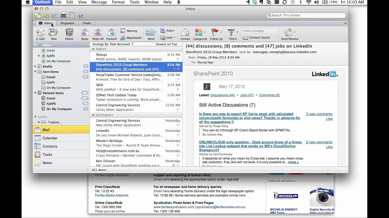 how to make outlook for mac show all categories in sidebar